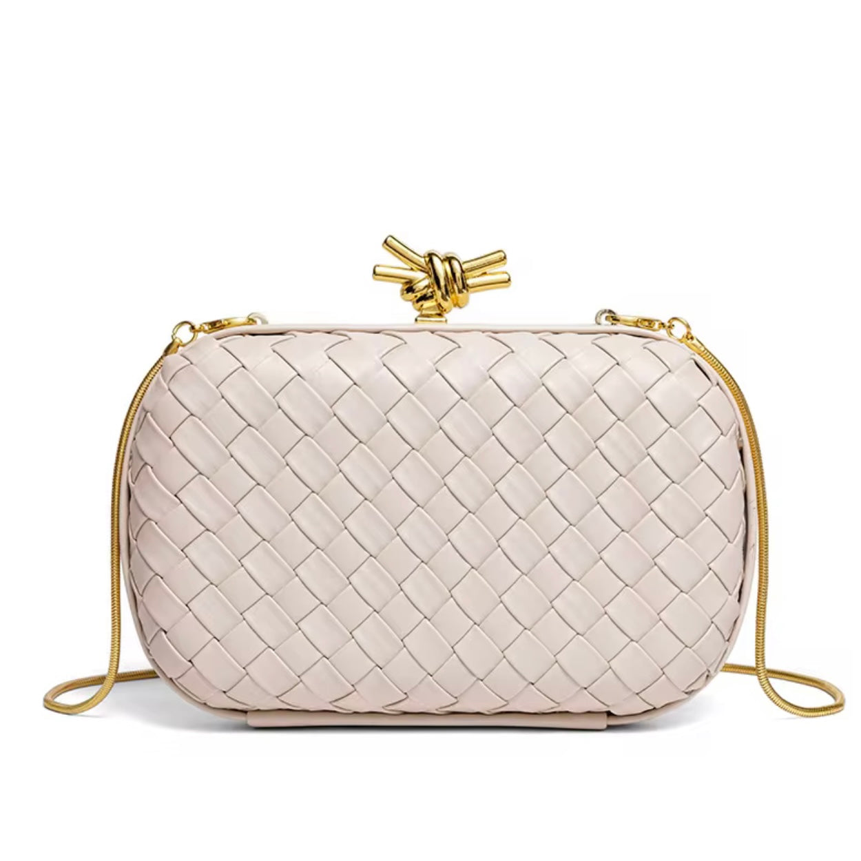 Tinsley Woven Clutch - Apricot