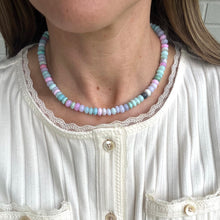 Load image into Gallery viewer, Disco Pink/Blue Gemstone Necklace 15”