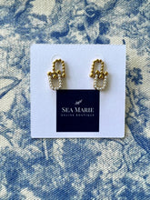 Load image into Gallery viewer, Mini Geometric Pearls Stud Drop Earrings