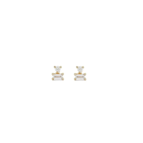 Mini Gold Duo Stud Earrings
