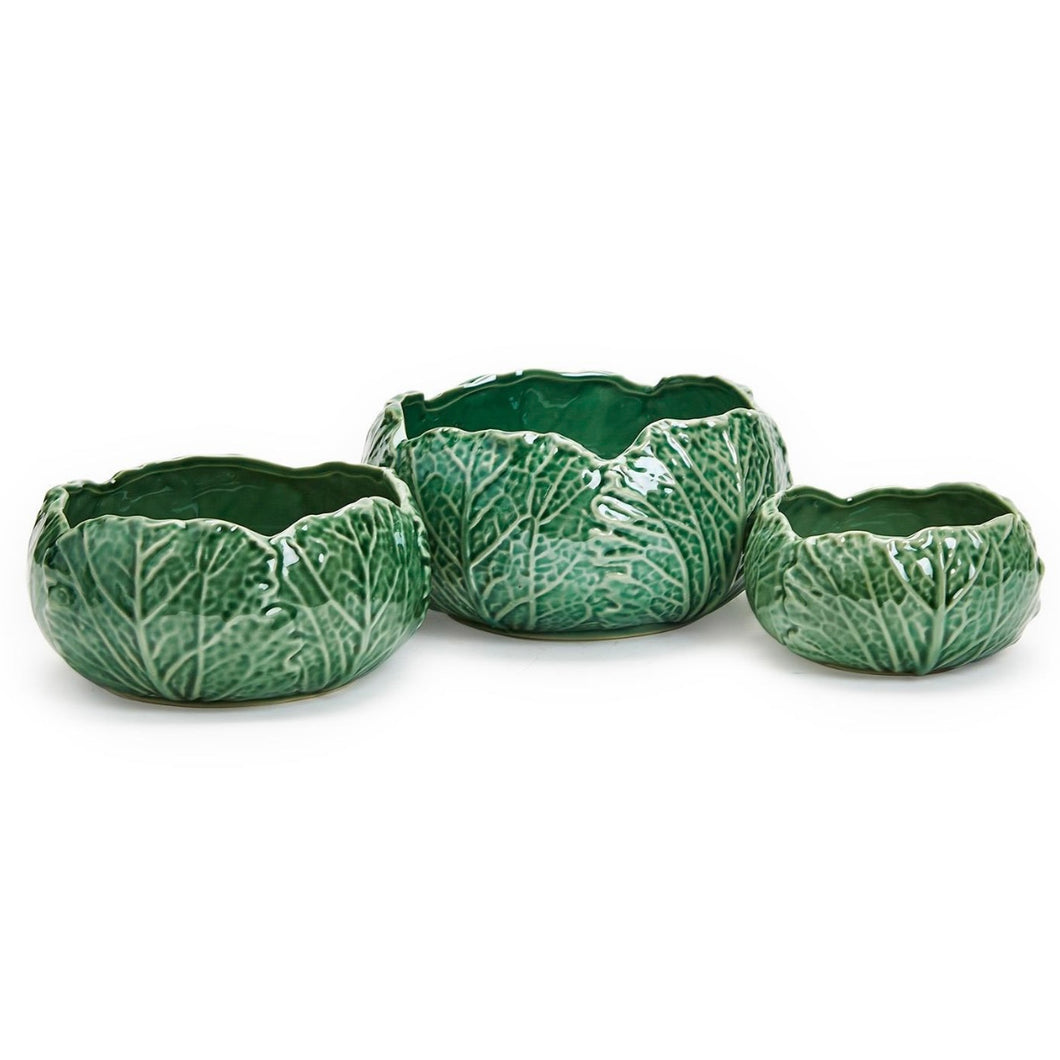 Cabbage Leaf Bowls (Set of 3)