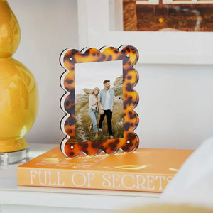 Tortoise Acrylic Scalloped Picture Frame