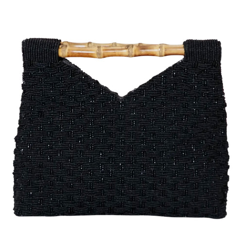 Beaded Bamboo Handle Clutch (Made to Order - 7 designs available)