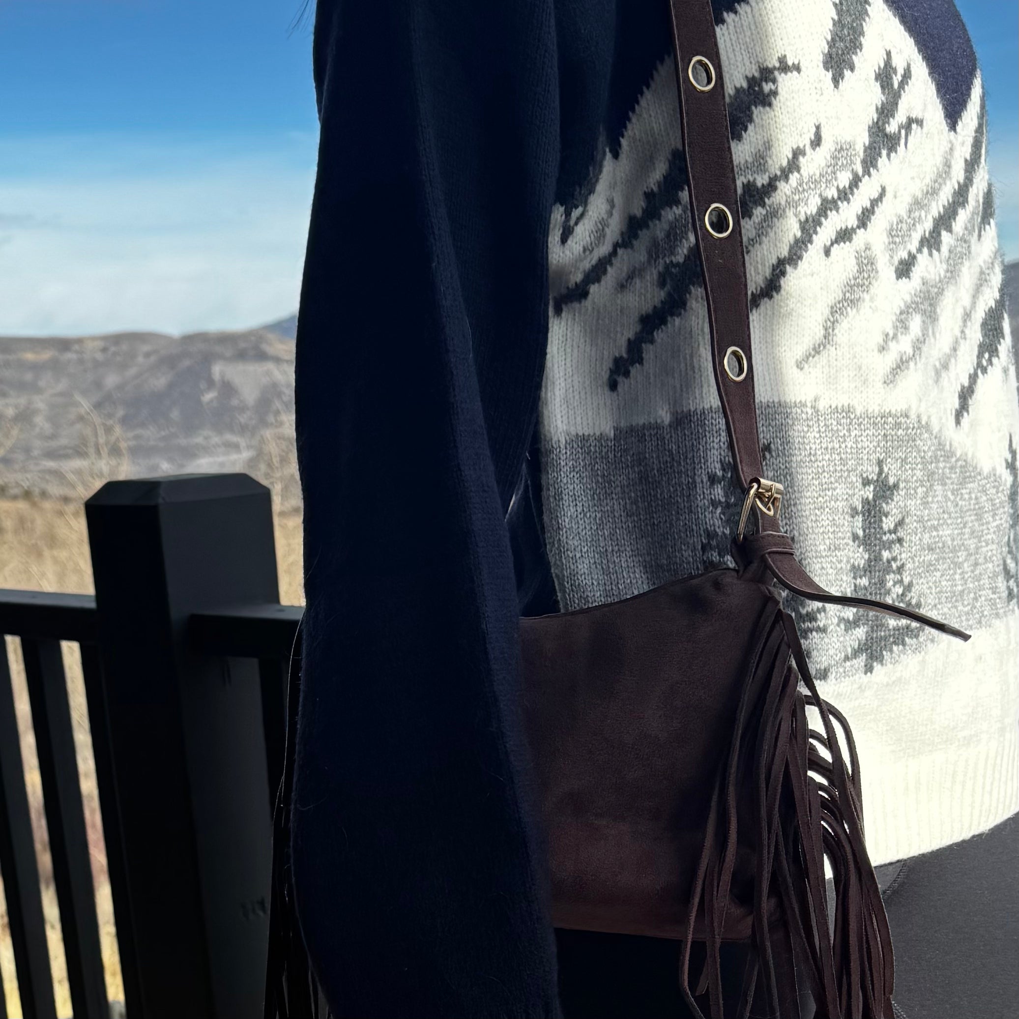 Haven Fringe Suede Shoulder Bag