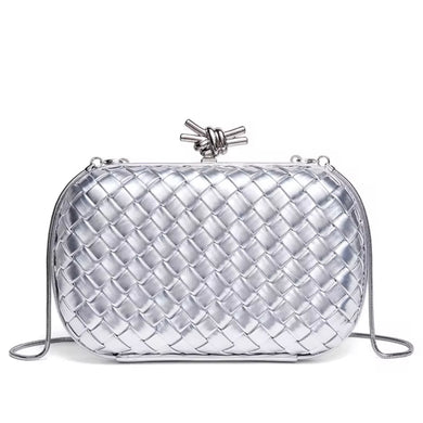 Tinsley Woven Clutch - Silver