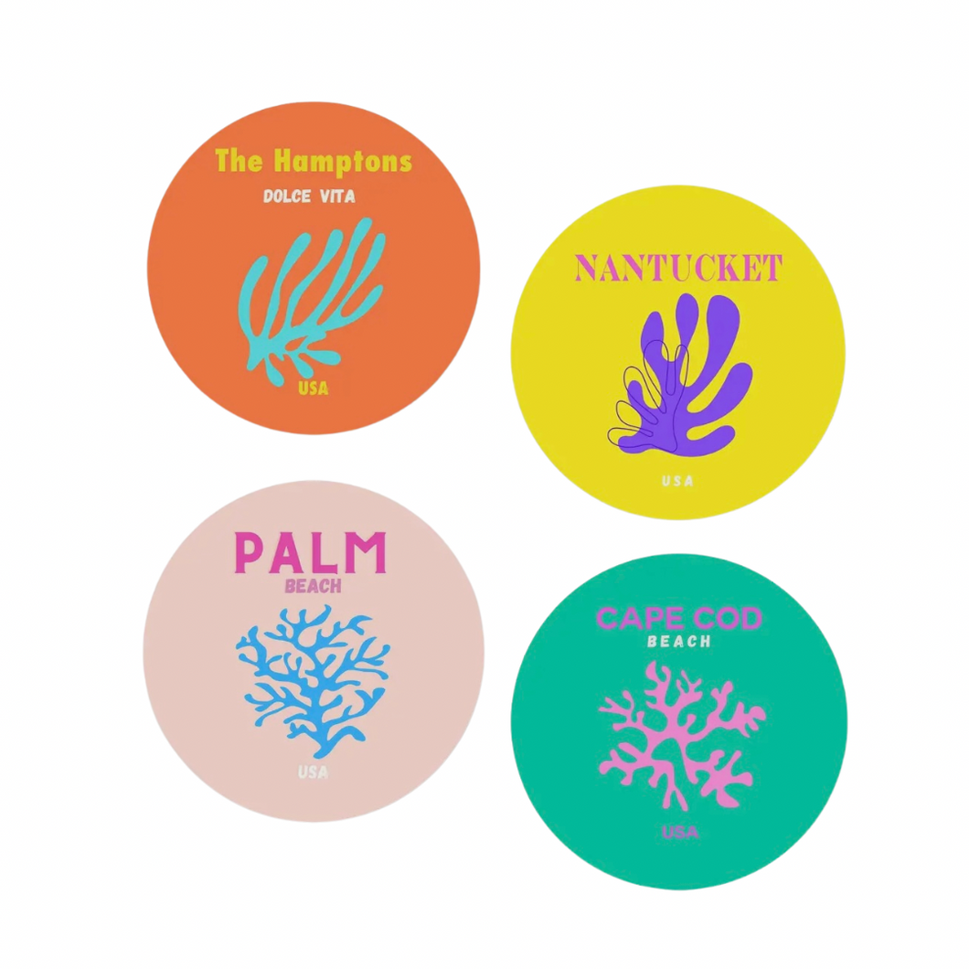 Dolce Beach Ceramic Coasters (Set of 4)
