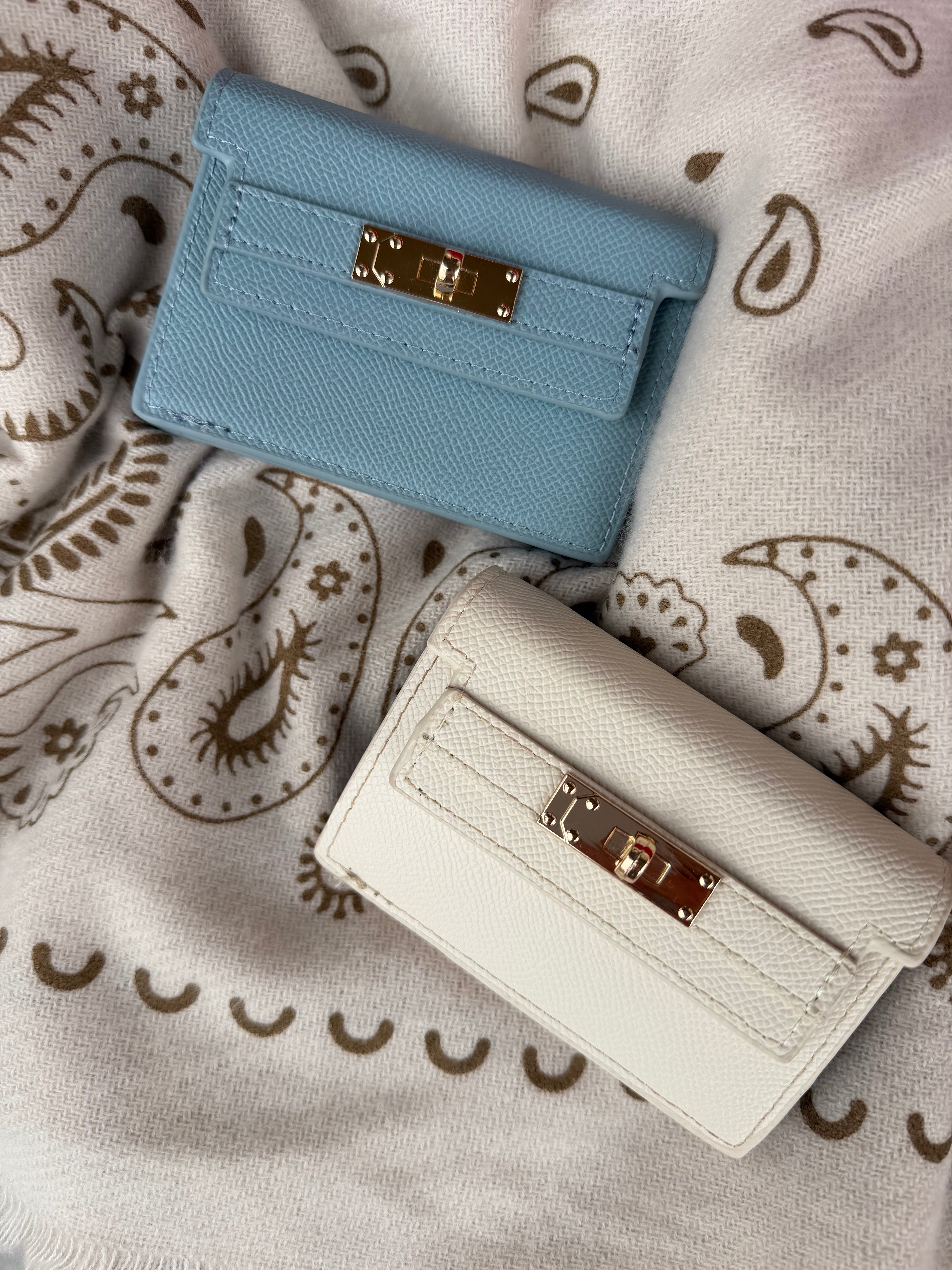 Kelly Leather Wallet - Accordion Card Holder (Ocean Blue)