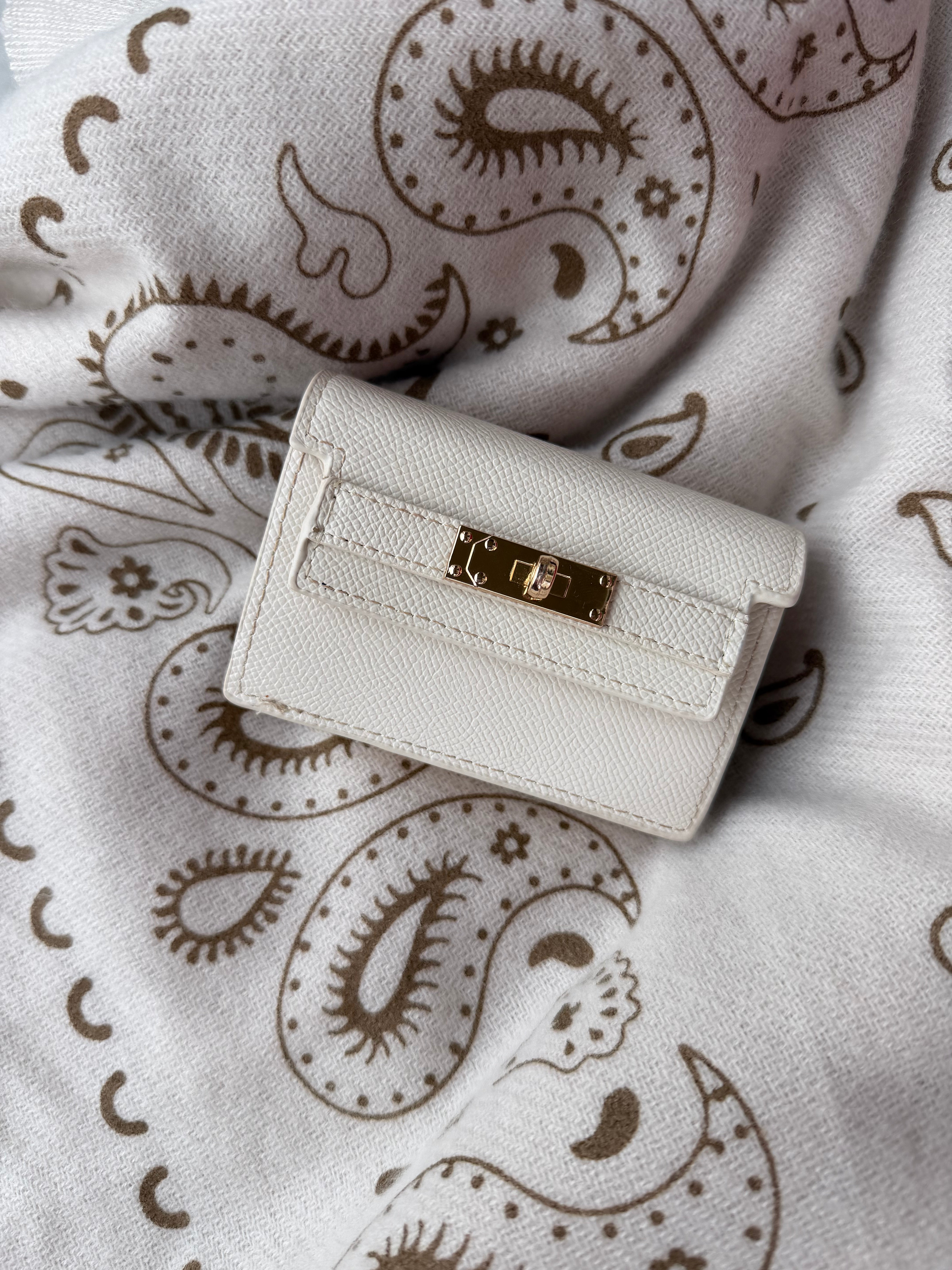 Kelly Leather Wallet - Accordion Card Holder (Ivory)