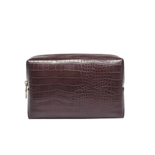 Load image into Gallery viewer, Croc Cosmetic Case - Chocolate Brown