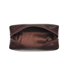 Load image into Gallery viewer, Croc Cosmetic Case - Chocolate Brown