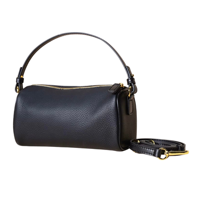 Avery Leather Barrel Bag (Black)