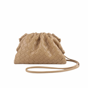 Tan Quilted Cloud Small Clutch