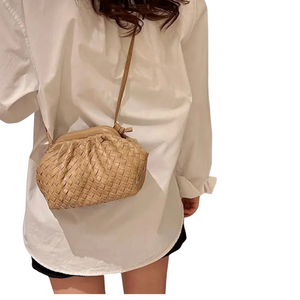 Tan Quilted Cloud Small Clutch