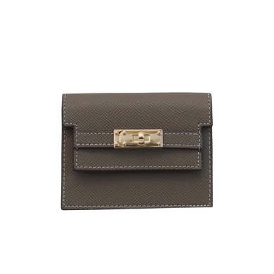 Kelly Card Holder - Khaki (Accordion Style - Genuine Leather)