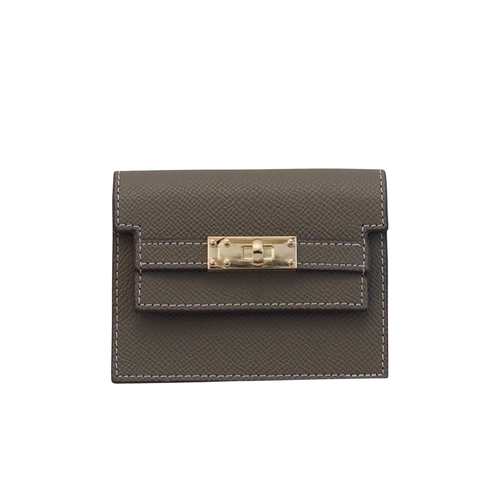 Kelly Card Holder - Khaki (Accordion Style - Genuine Leather)