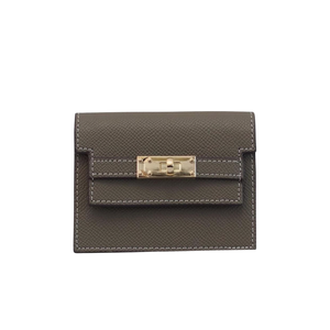 Kelly Card Holder - Khaki (Accordion Style - Genuine Leather)