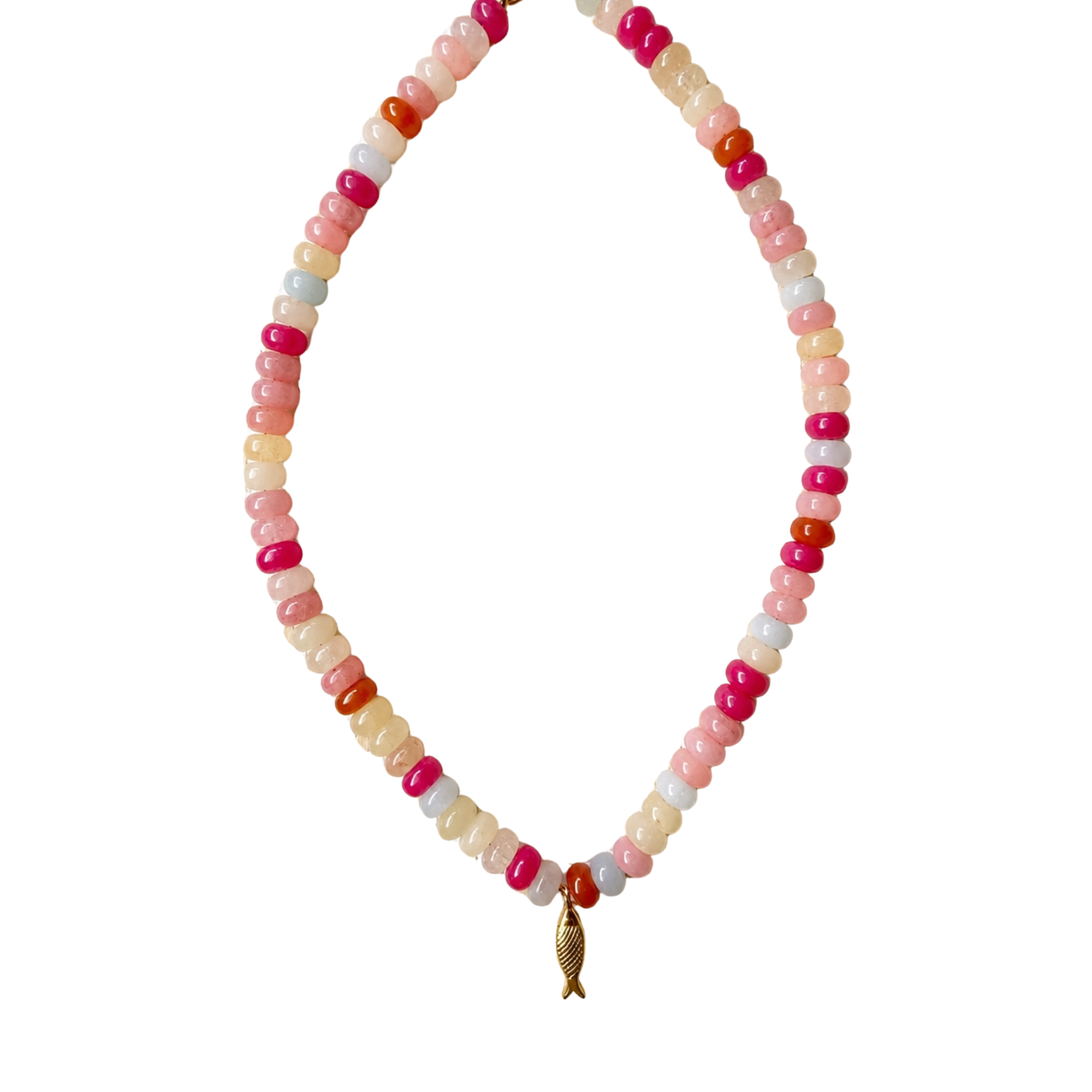 Multi Pink Fish Beaded Necklace (Available 6.5.26 9am cst)