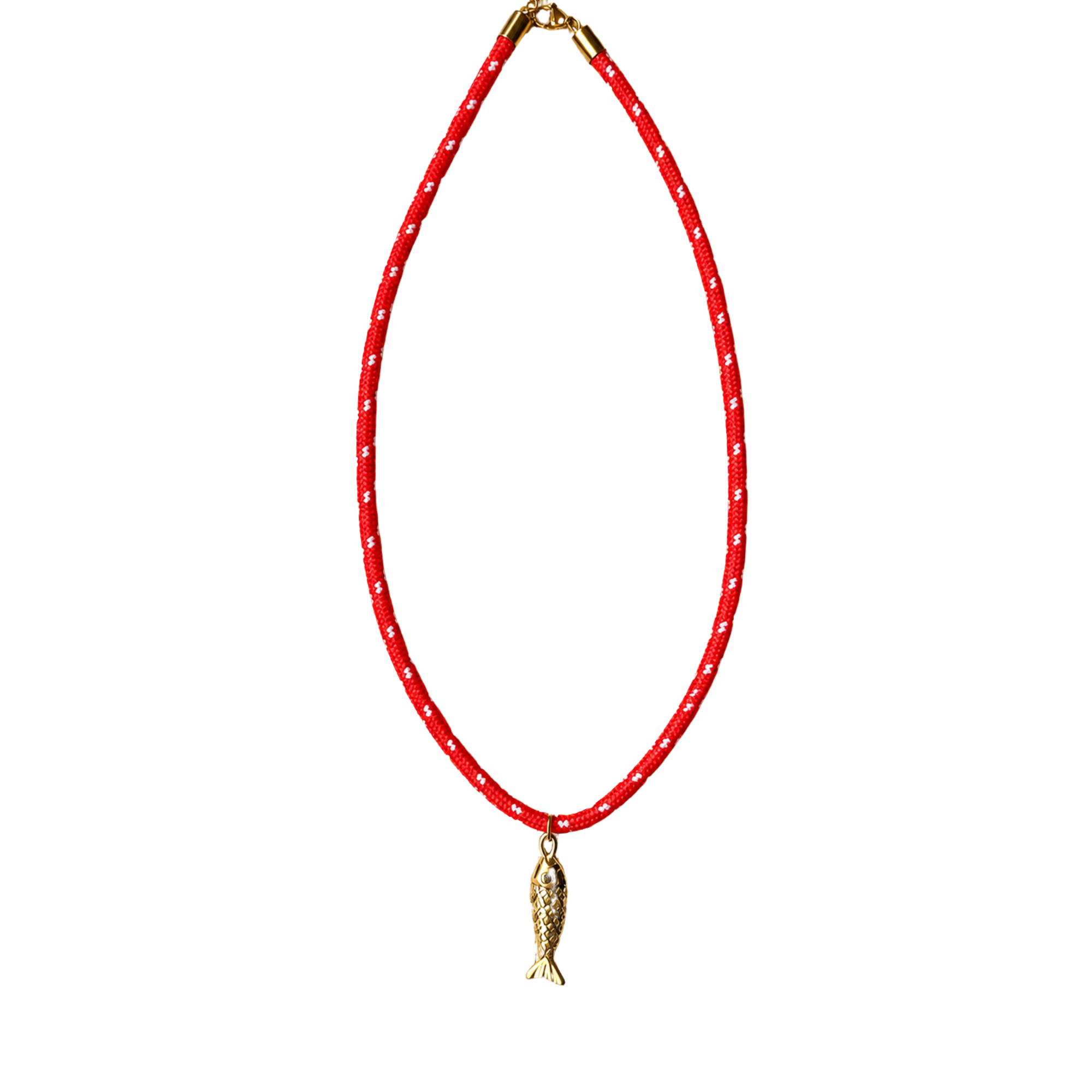 Red Paracord Fish Charm Necklace (Available 6.5.26 9am cst)