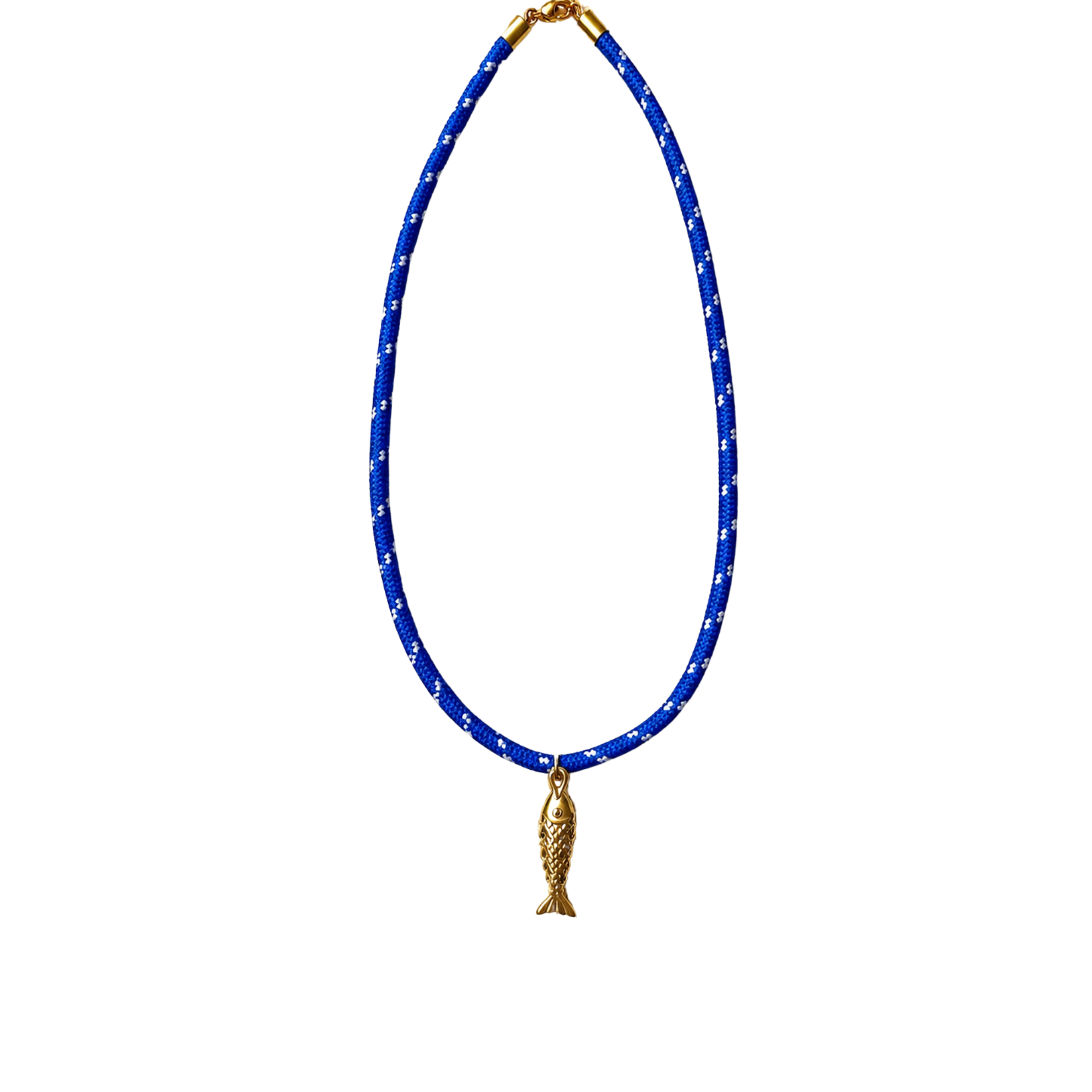 Blue Paracord Fish Charm Necklace (Available 6.5.26 9am cst)