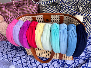 Terry Cloth Topknot Headbands (12 Color Options)