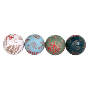 Coastal Ceramic Spheres (Set of 4)