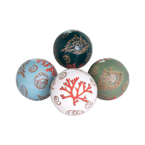 Coastal Ceramic Spheres (Set of 4)