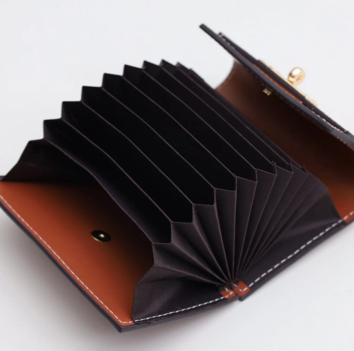 Kelly Leather Wallet - Accordion Card Holder (Orange)