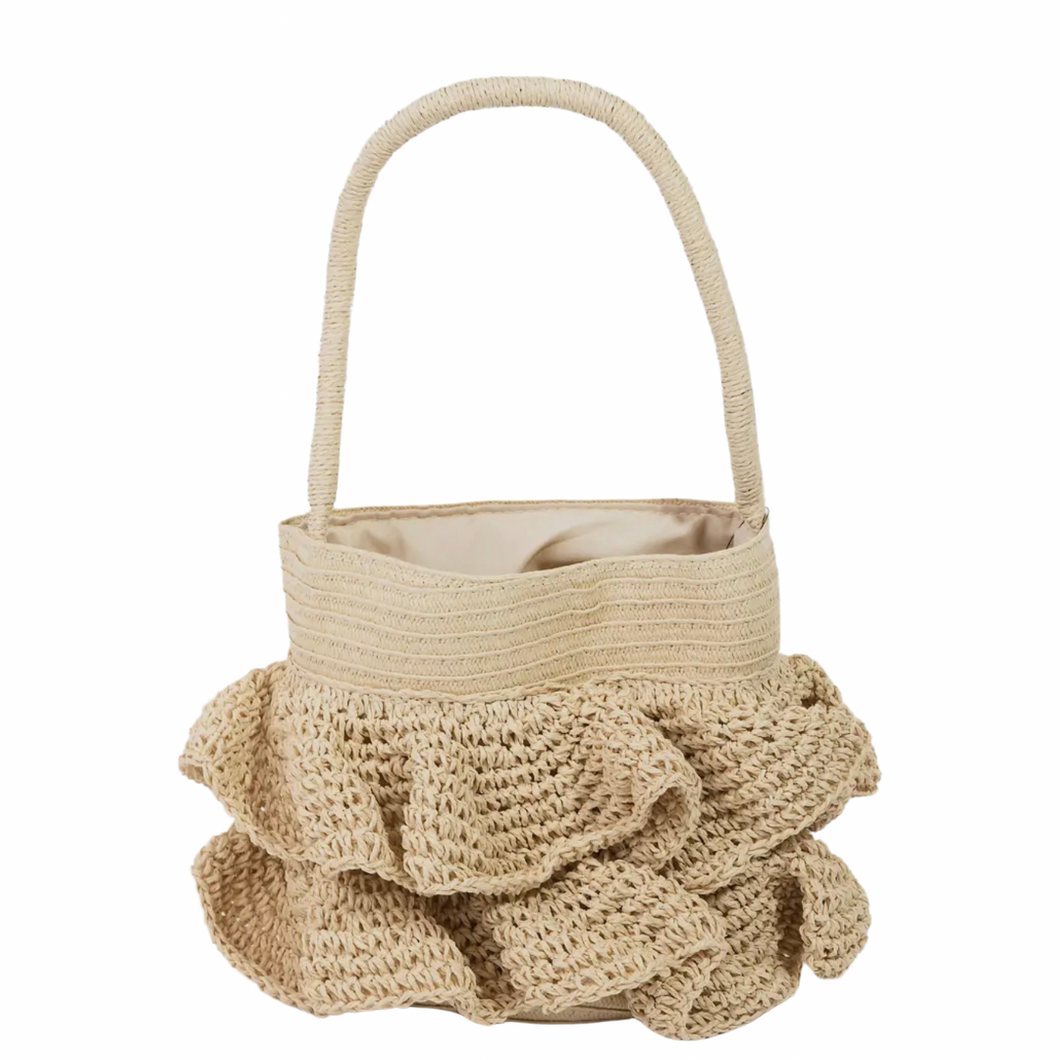 Raffia Ruffle Bag