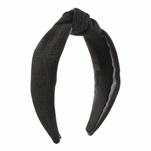 Black Linen Topknot Headbands