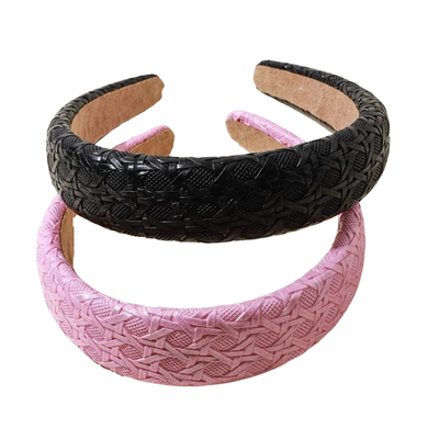 Faux Leather Cane Band Headbands (2 Color Options)