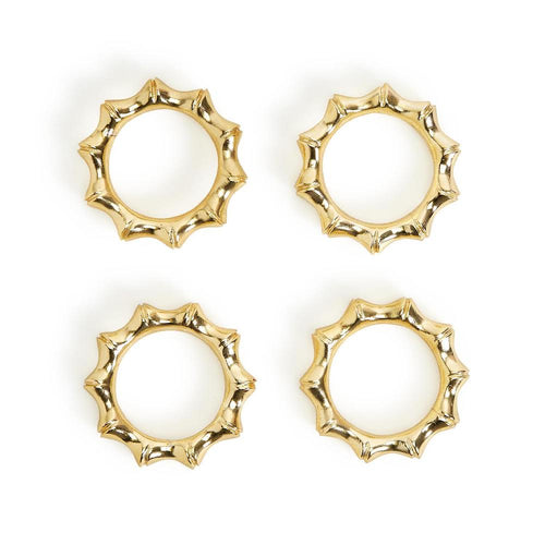 Gold Bamboo Napkin Rings (Set of 4)