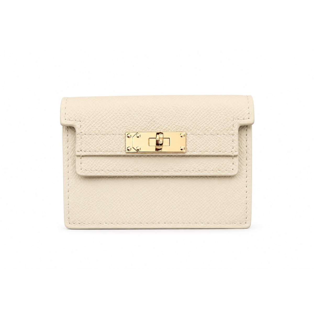 Kelly Leather Wallet - Accordion Card Holder (Ivory)