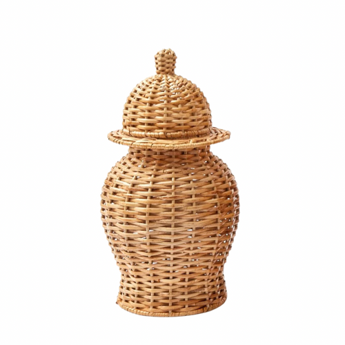 Round Wicker Ginger Jars - (Two Sizes Available)