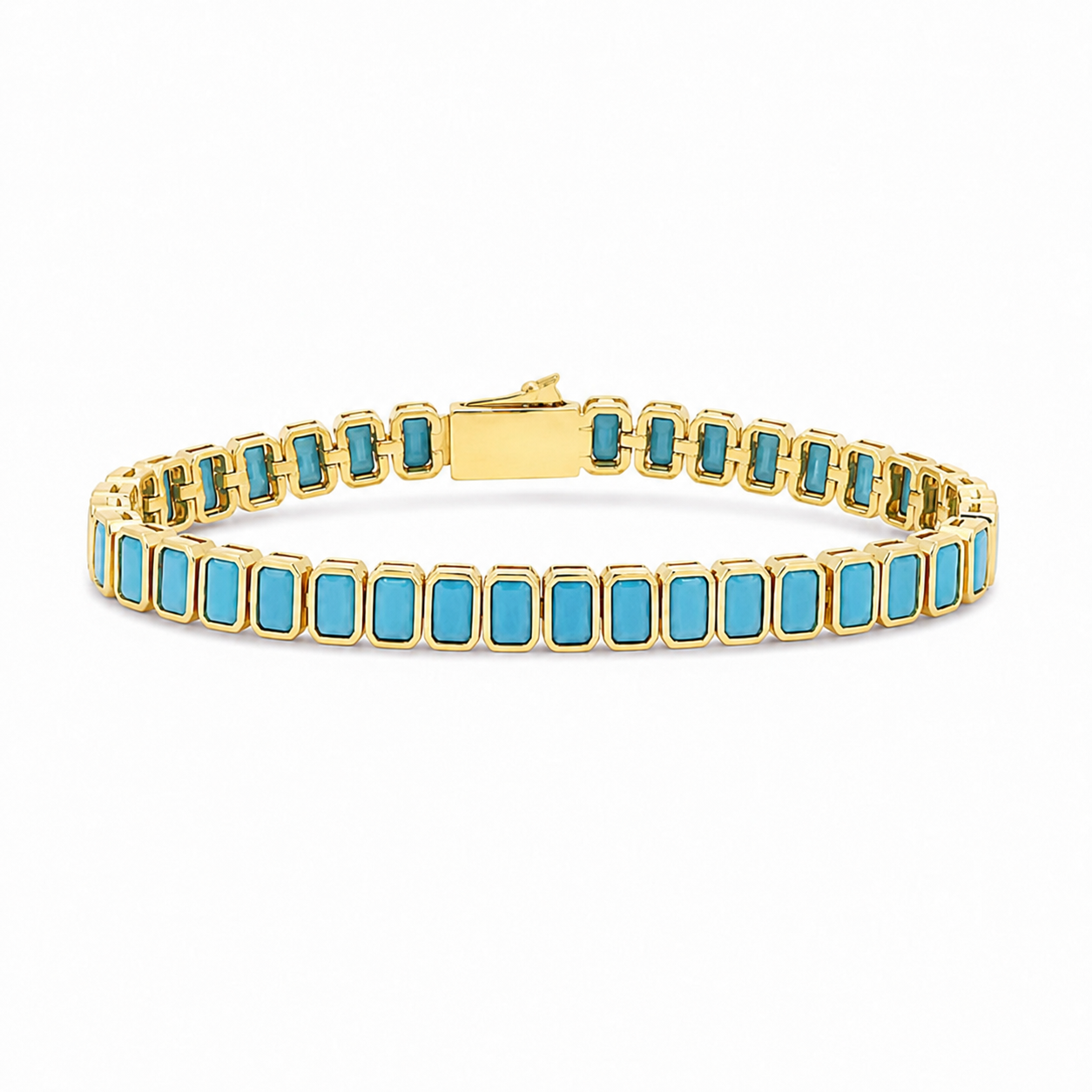 Turquoise Tile Tennis Bracelet