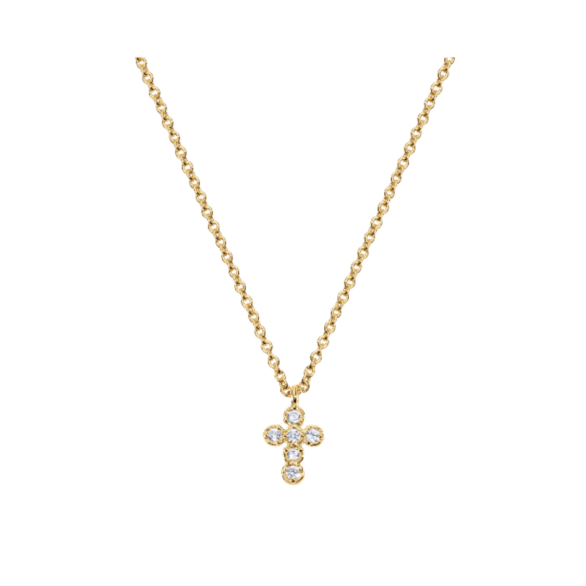 Petite Bezel Cross Necklace