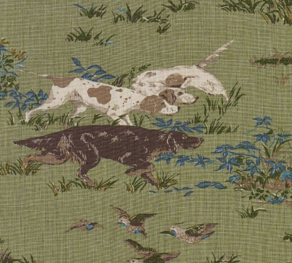 Pointers Pillow Cover in Meadow Green, Schumacher Textiles