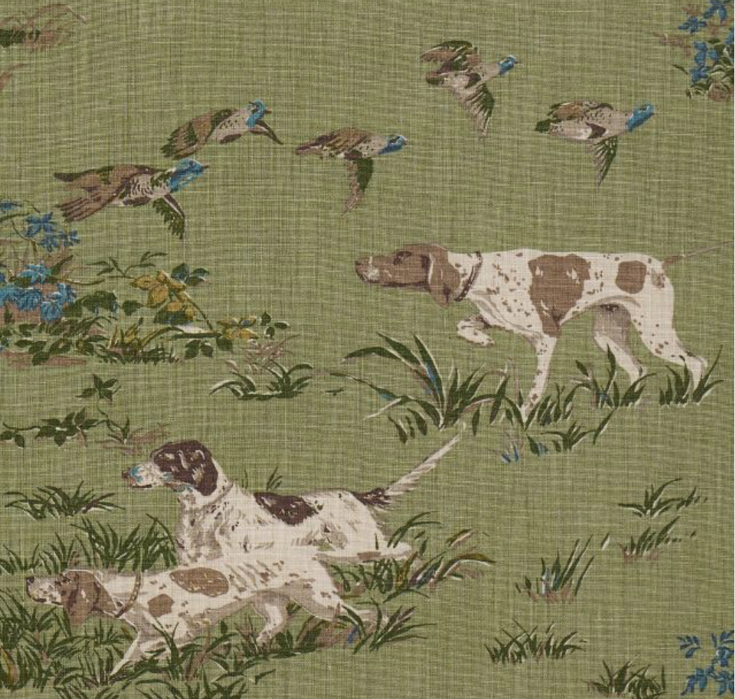 Pointers Pillow Cover in Meadow Green, Schumacher Textiles