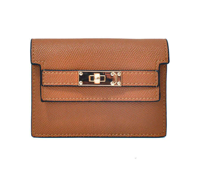 Kelly Leather Wallet - Accordion Card Holder (Brown)
