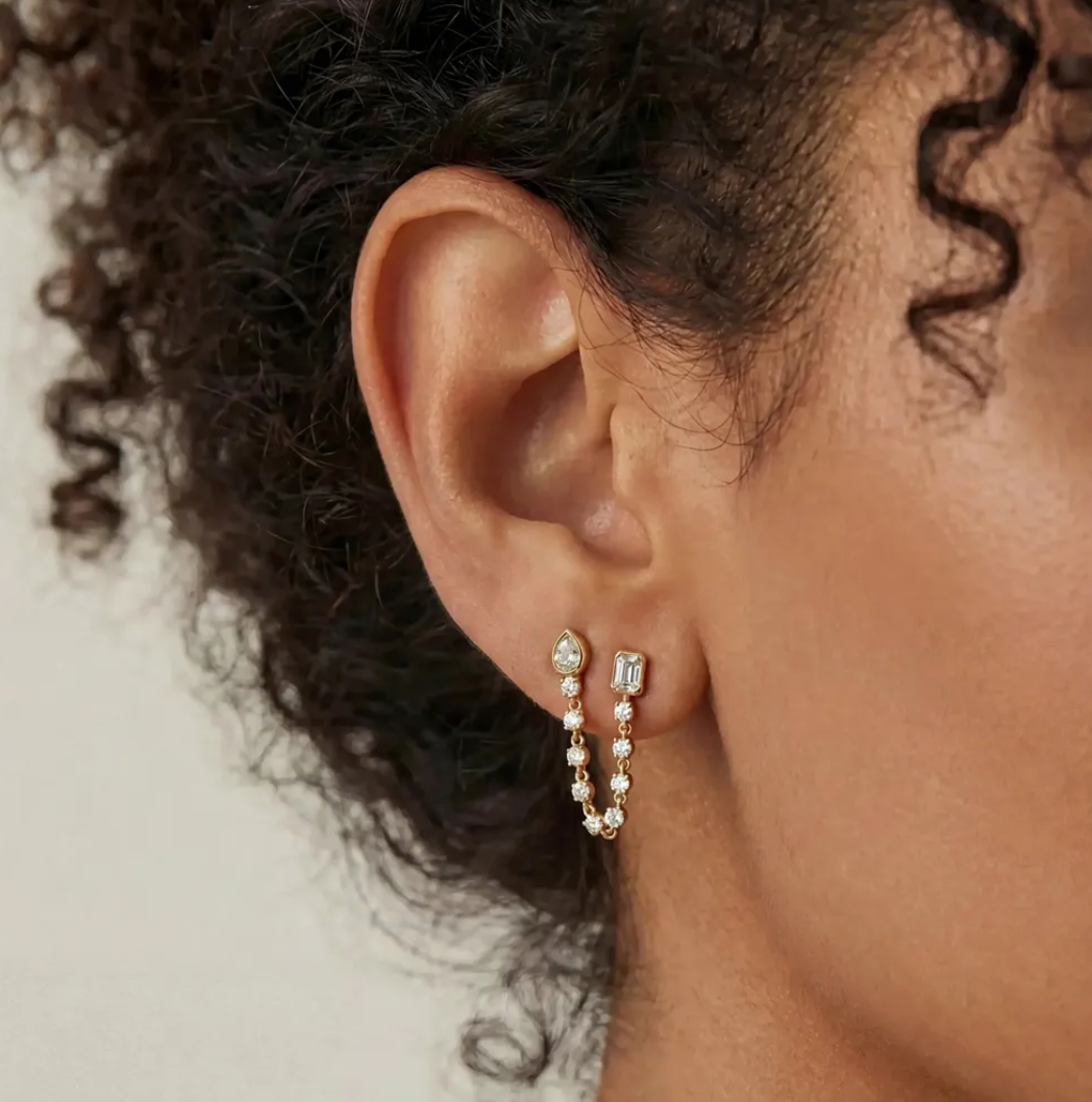 Celeste Double Piercing Stud Earrings