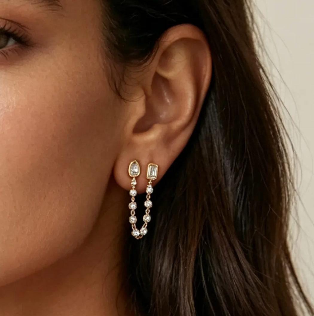 Celeste Double Piercing Stud Earrings