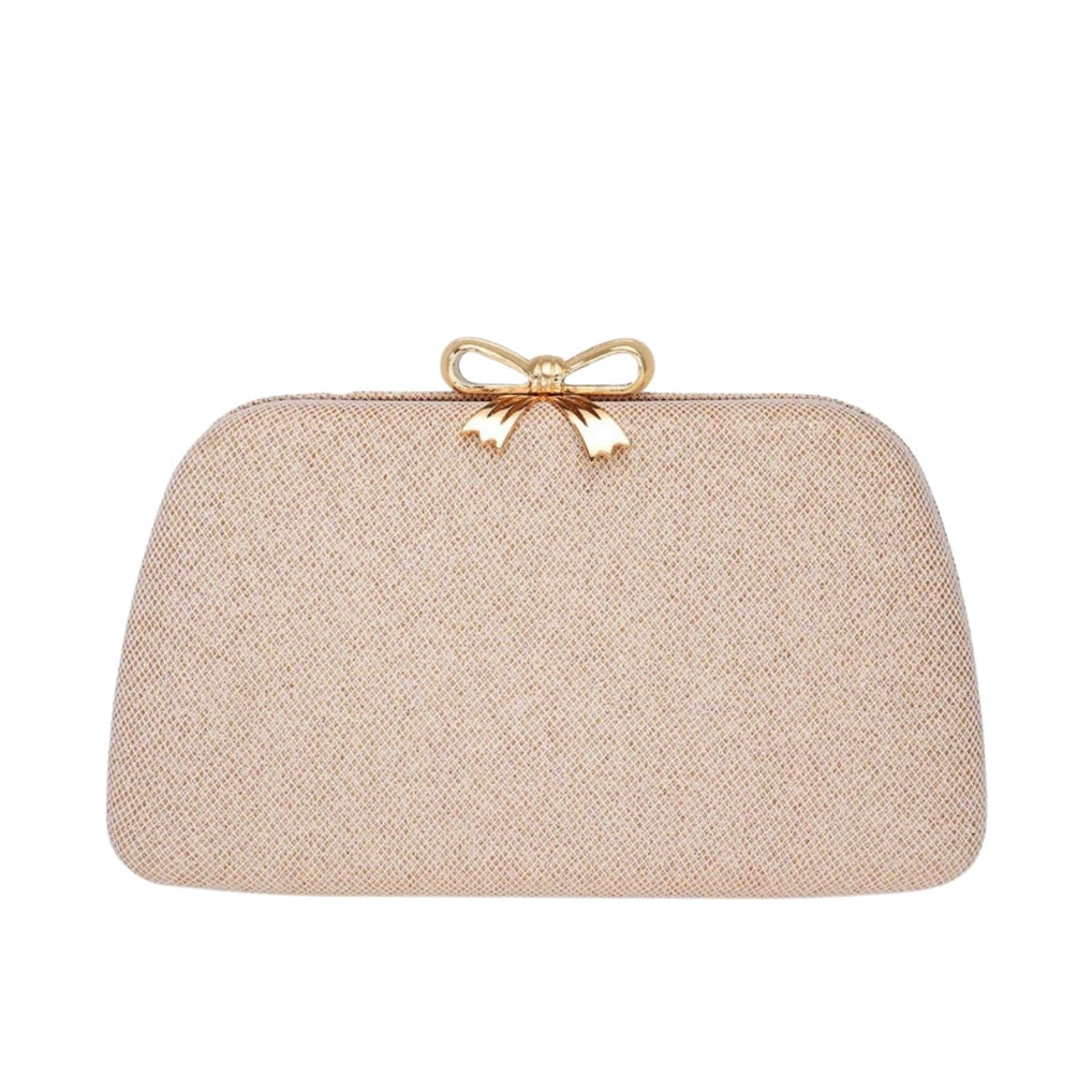 Shimmery Gold Bow Clutch