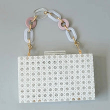 Load image into Gallery viewer, Acrylic White Cane Clutch (Includes 2 Strap Options)