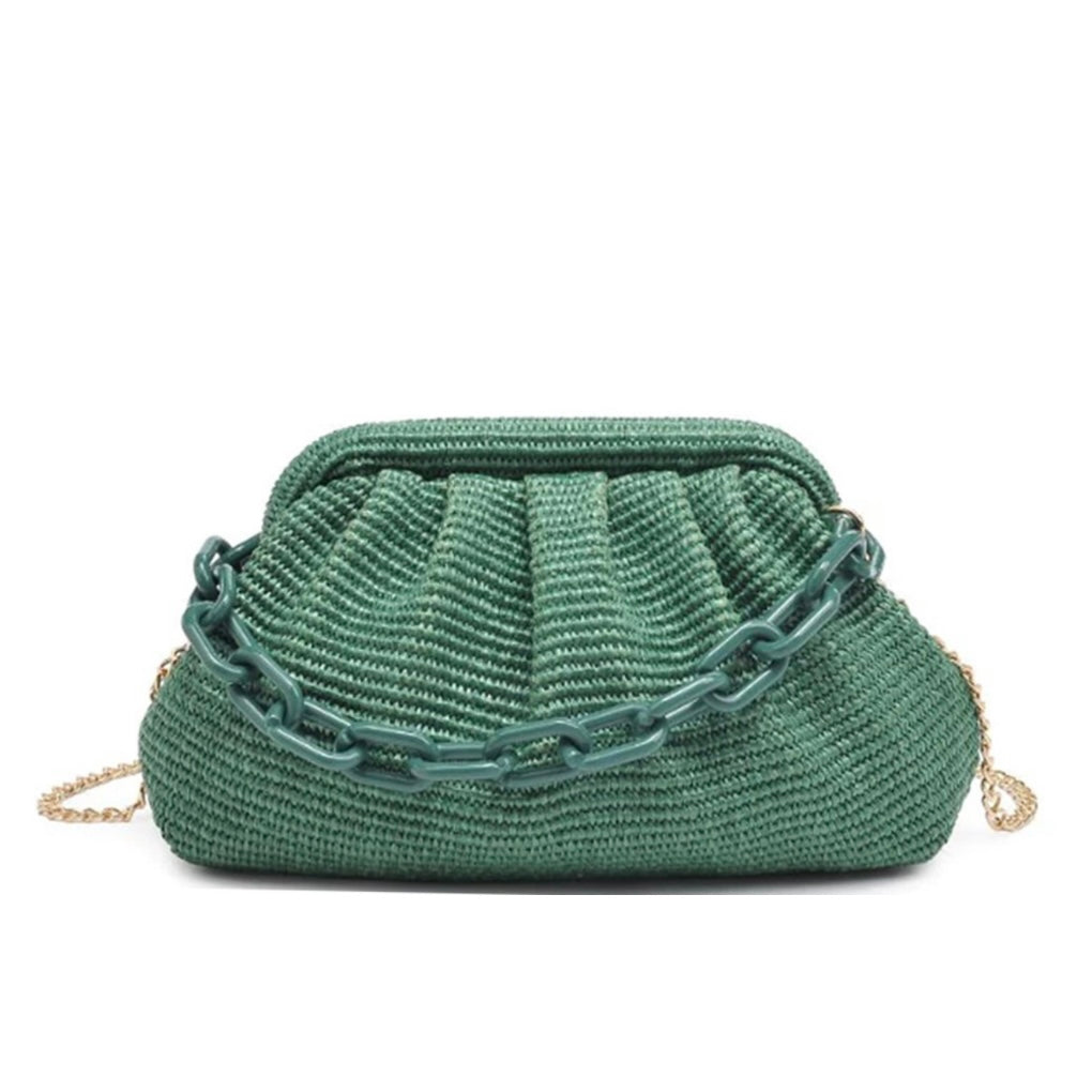 Solana Raffia Clutch Bag (Rose) – Sea Marie Designs
