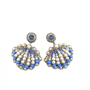 Periwinkle & Pearl Shell Earrings