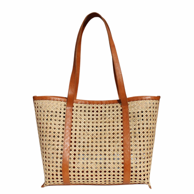 Cane Leather Tote