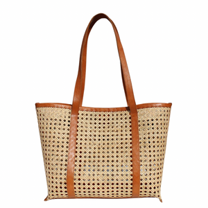 Cane Leather Tote