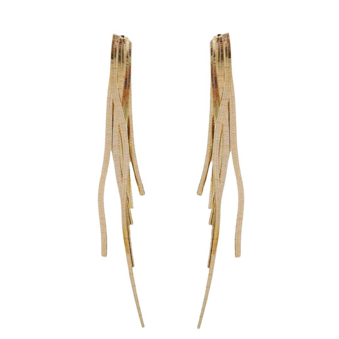 Skinny Gold Cascading Earrings