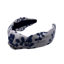 Load image into Gallery viewer, Blue Vine Topknot Headband