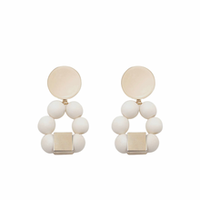 Load image into Gallery viewer, White Wooden Earrings