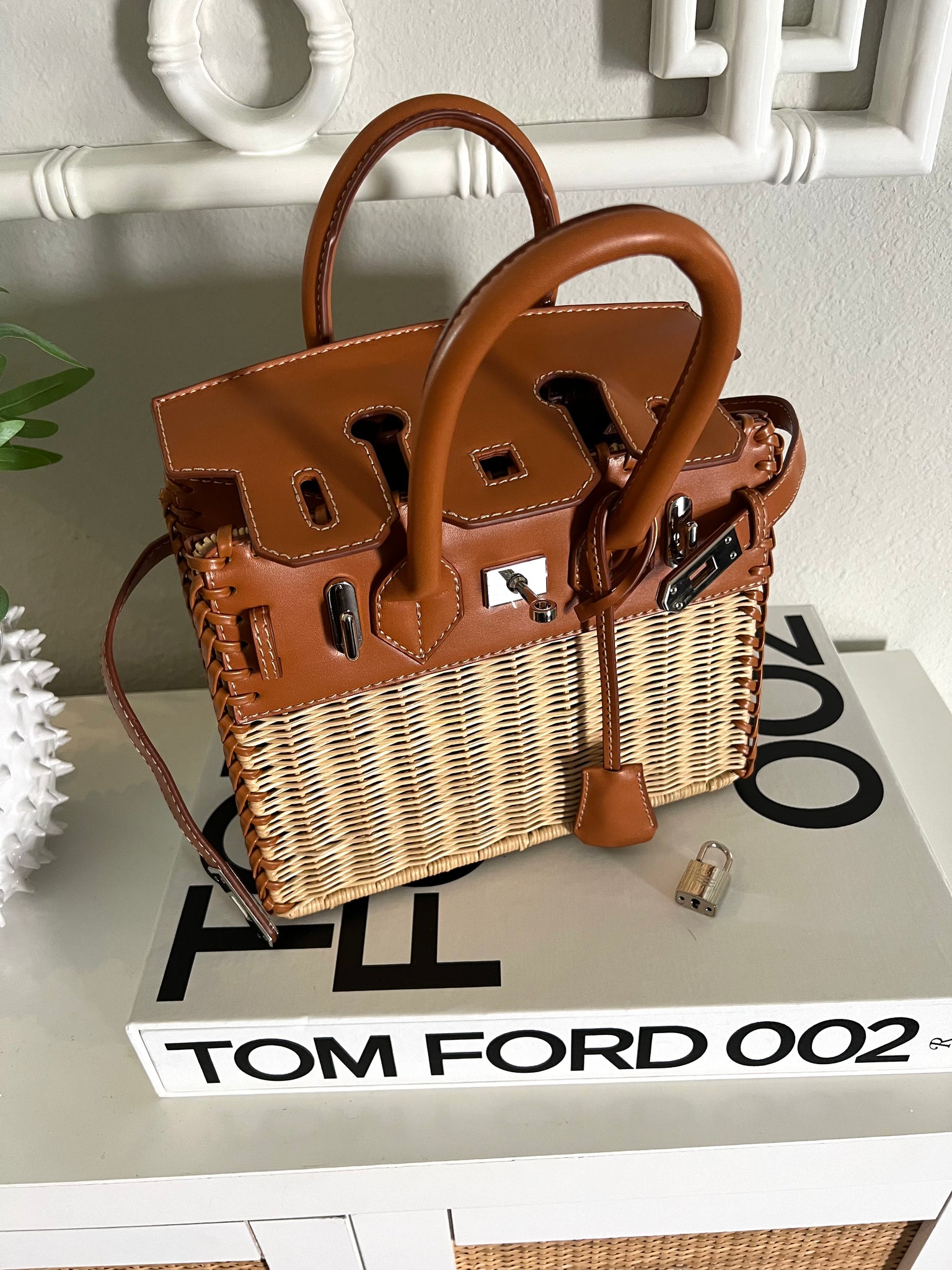 Straw Leather Picnic Bag Available in 2 Sizes Sea Marie Designs